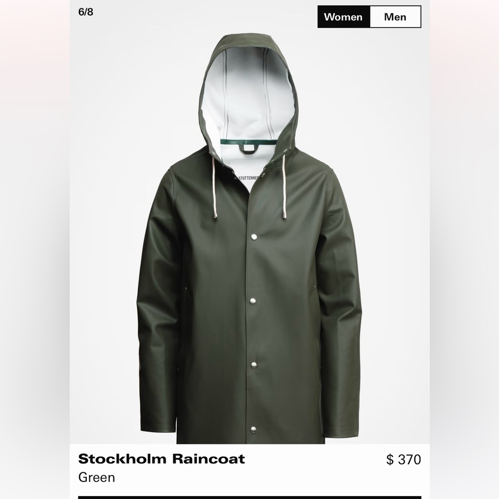 Stutterheim green Stockholm raincoat xs